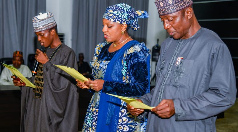 Buhari, Modibbo Kawu and Jiddah during Swearing in Ceremony in Kwara