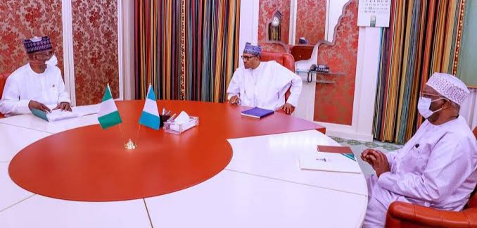 Gov. AbdulRazaq, President Buhari and Prof. Gambari