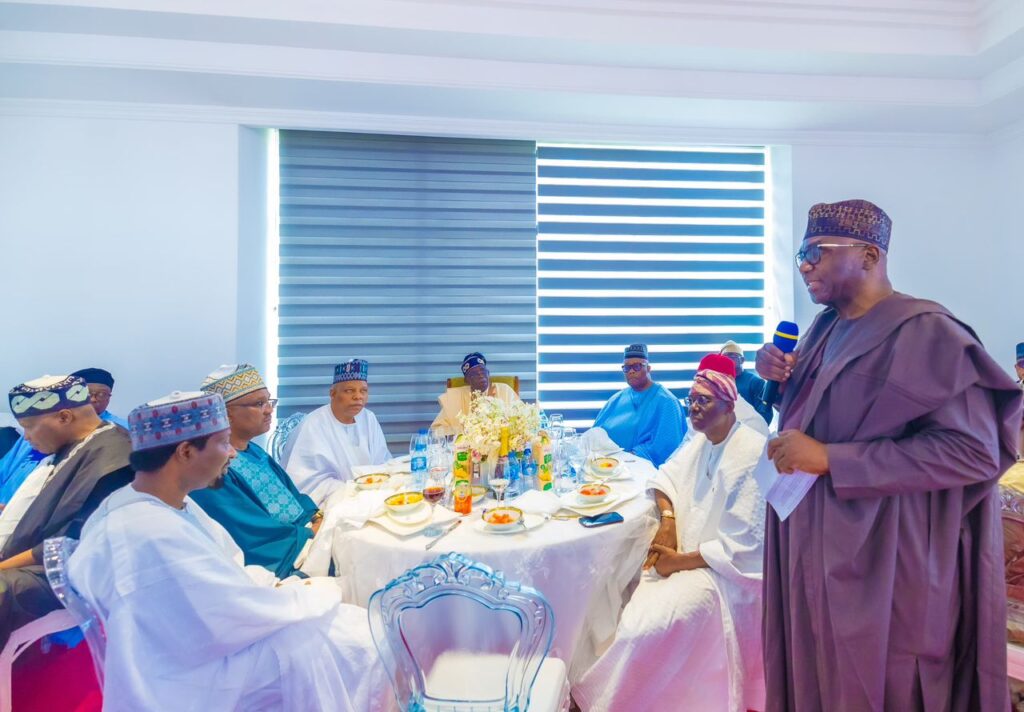 AbdulRazaq speaking in Lagos during a visit by governors and the leadership of the National Assembly to President Tinubu, in commemoration of Eid-el- Fitri.