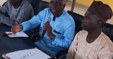 Senator Oloriegbe flanked by other officials during the stakeholders meeting on Hajj operations in Kwara State