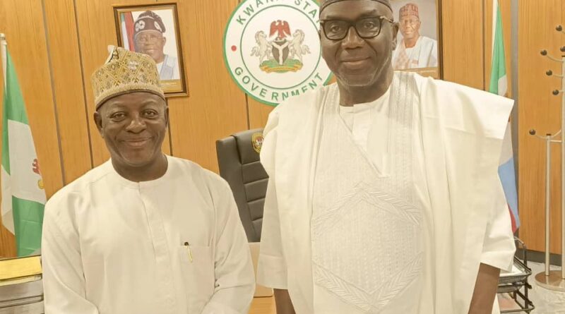 Governor AbdulRazaq with the Chairman, Ilorin Emirate Durbar Committee, Engineer Suleiman Yahaya Alapansanpa at the Government House, Ilorin.