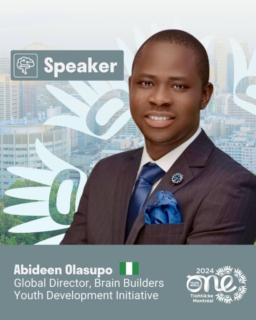 Nigerian AI Expert, Abideen Olasupo, to Lead Global Discussion at One Young World Summit in Canada