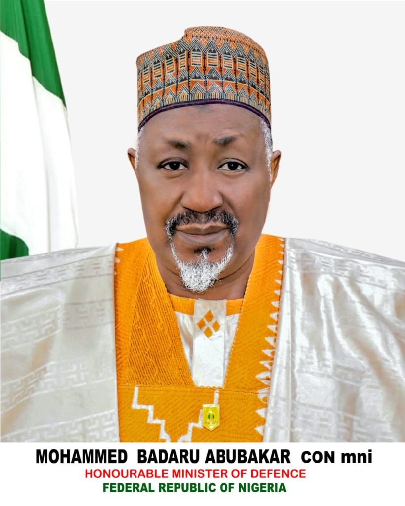 The Honourable Minister of Defence,His Excellency Mohammed Badaru Abubakar, CON, mni,