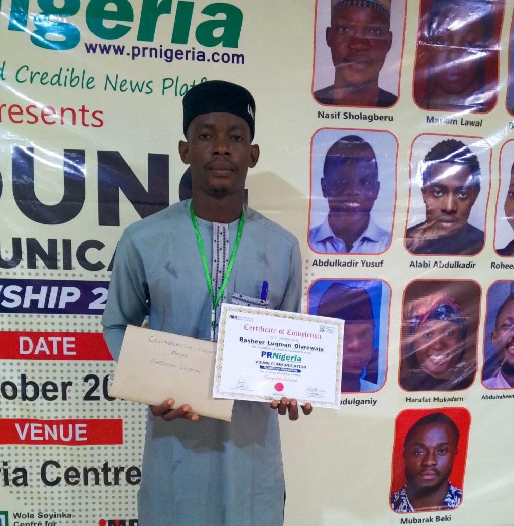 PRNigeria Honours Shagaya's Aide, Basheer Luqman, with Young Communication Fellowship Leadership Award