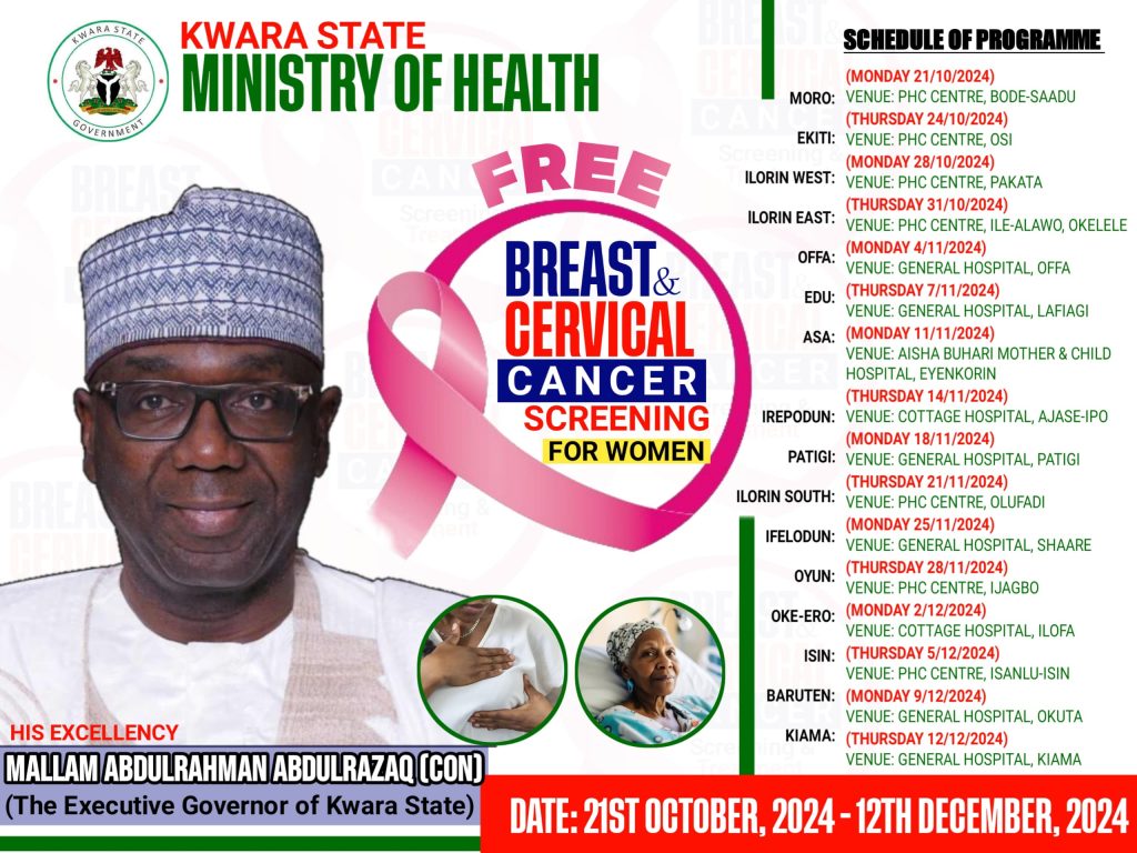 Kwara Govt Begins Free Cancer Screening
