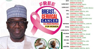 Kwara Govt Begins Free Cancer Screening