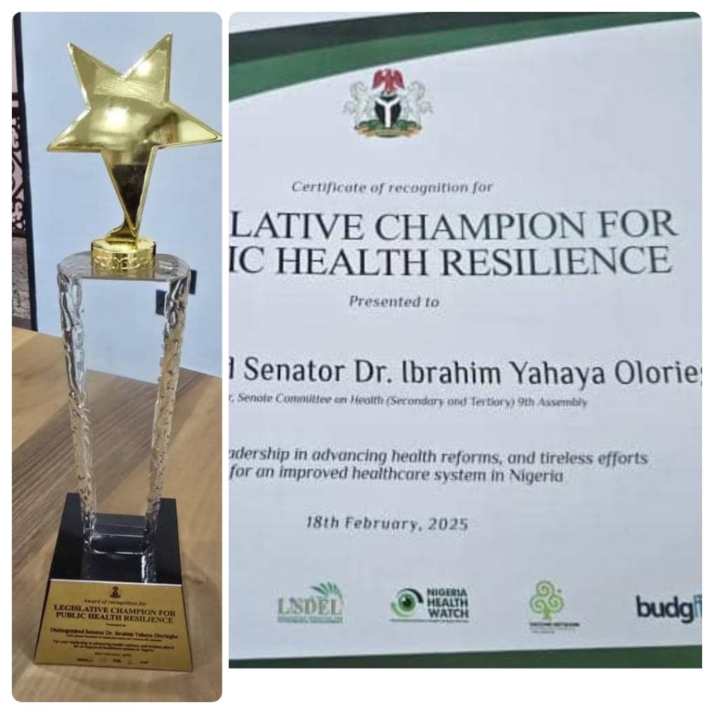 Sen. Oloriegbe Awarded as Legislative Champion for Public Health Resilience