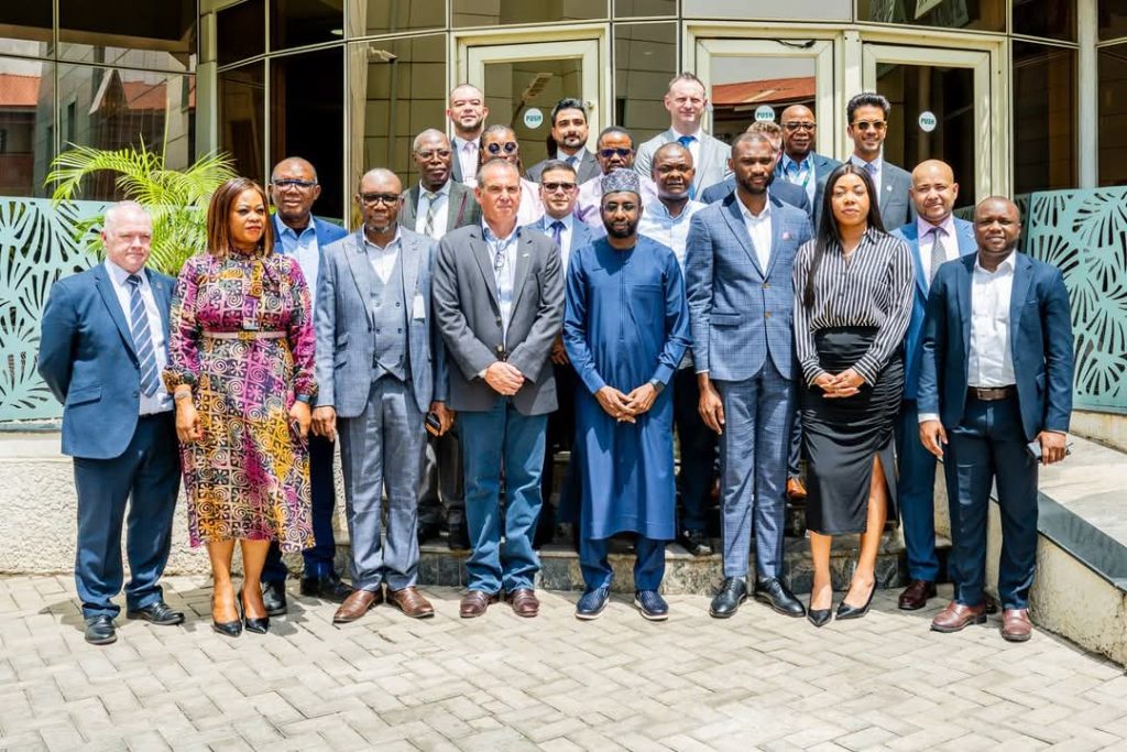 A group photograph of the Nigeria/UK Cybersecurity Trade Mission members with the DG NITDA, Kashifu Inuwa, at the end of the meeting on Monday