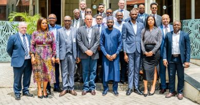 A group photograph of the Nigeria/UK Cybersecurity Trade Mission members with the DG NITDA, Kashifu Inuwa, at the end of the meeting on Monday