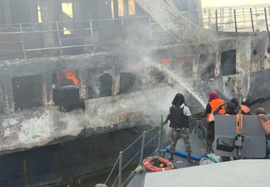 Navy Rescues 20 as Vessel Catches Fire off Calabar