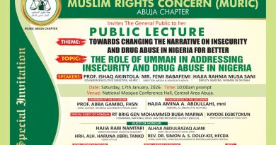 MURIC to Hold Public Lecture on Insecurity, Drug Abuse in Abuja